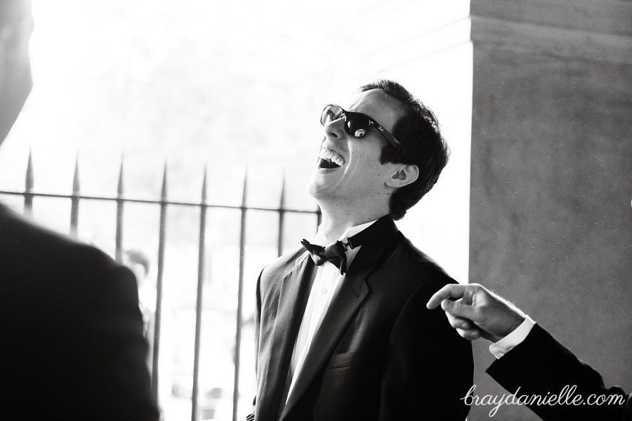 Groom laughing