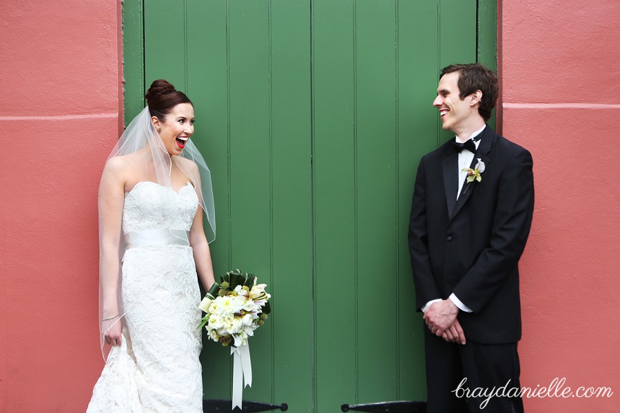 Cute bride and groom