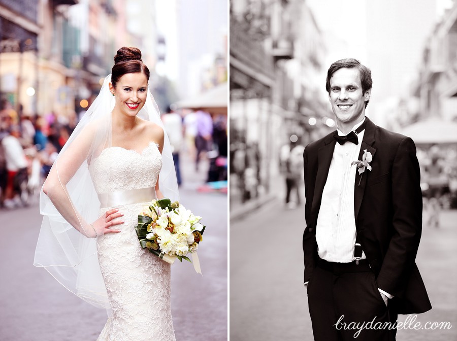 French Quarter bride and groom