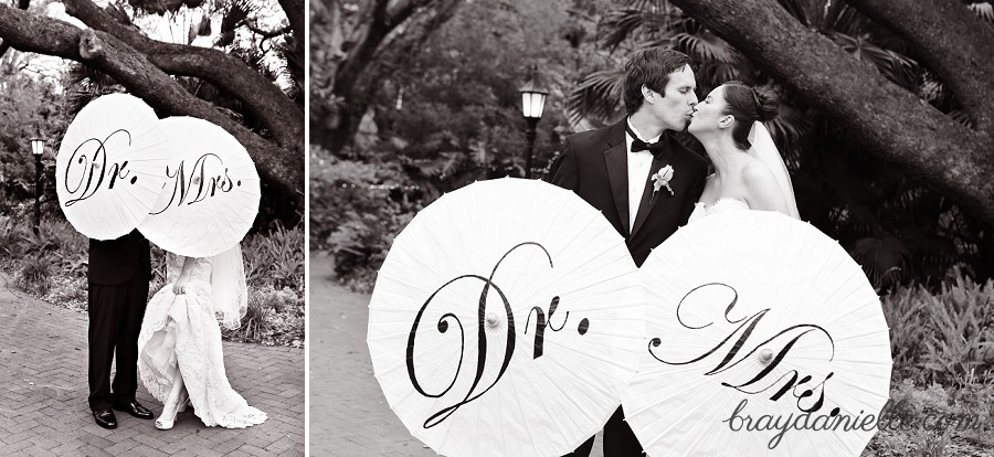 Dr. & Mrs. Wedding Parasol Audubon Tea Room, New Orleans, LA