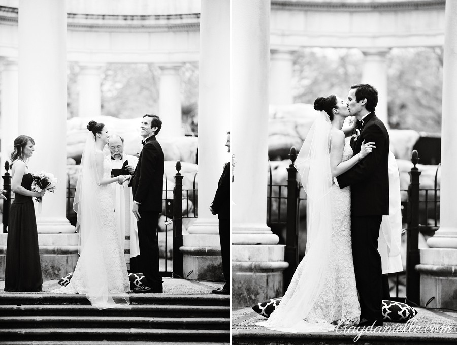 Wedding ceremony first kiss Audubon Tea Room, New Orleans, LA