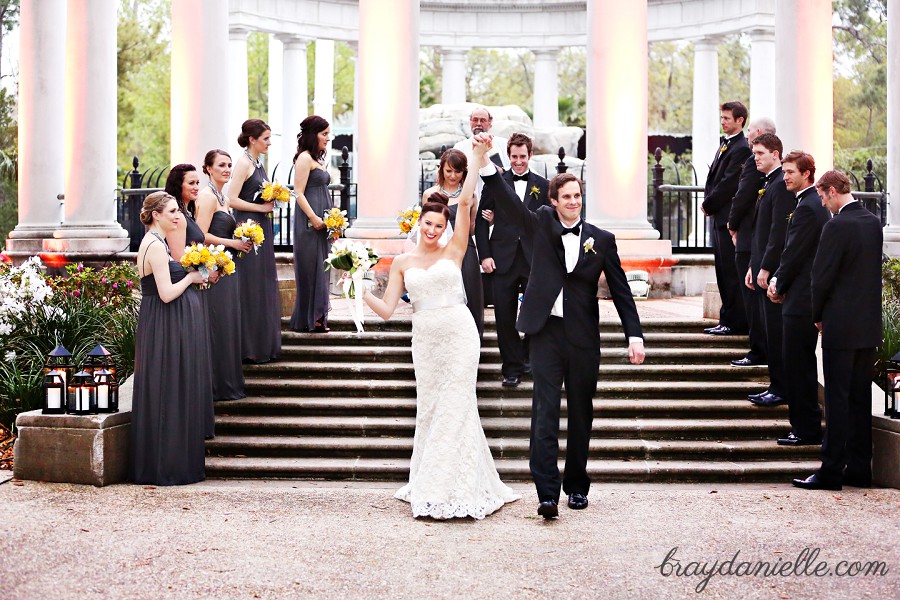 bride and groom walking down aisle Audubon Tea Room, New Orleans, LA