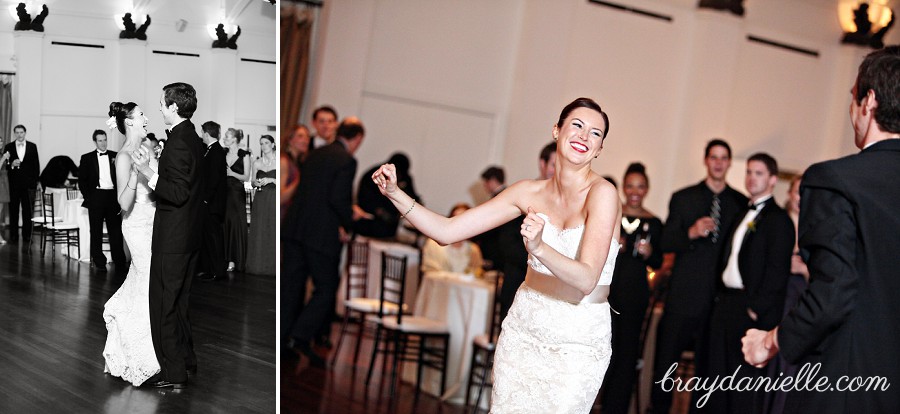 bride dancing Audubon Tea Room, New Orleans, LA