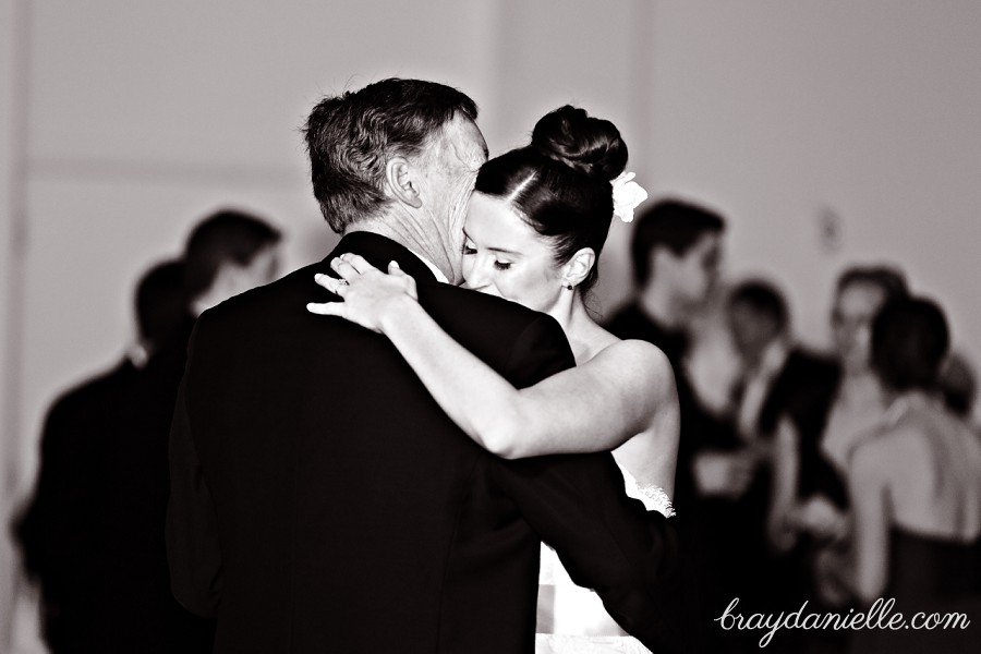 father of the bride and bride dancing