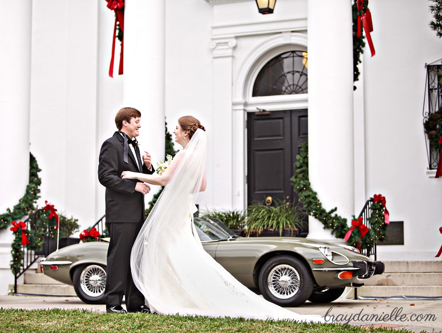 bride and groom first look