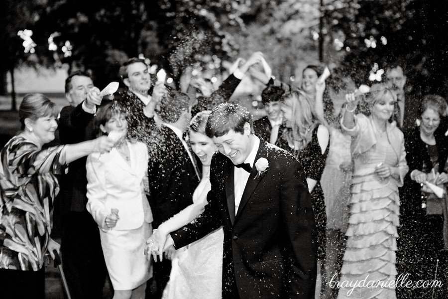 bride and groom exit