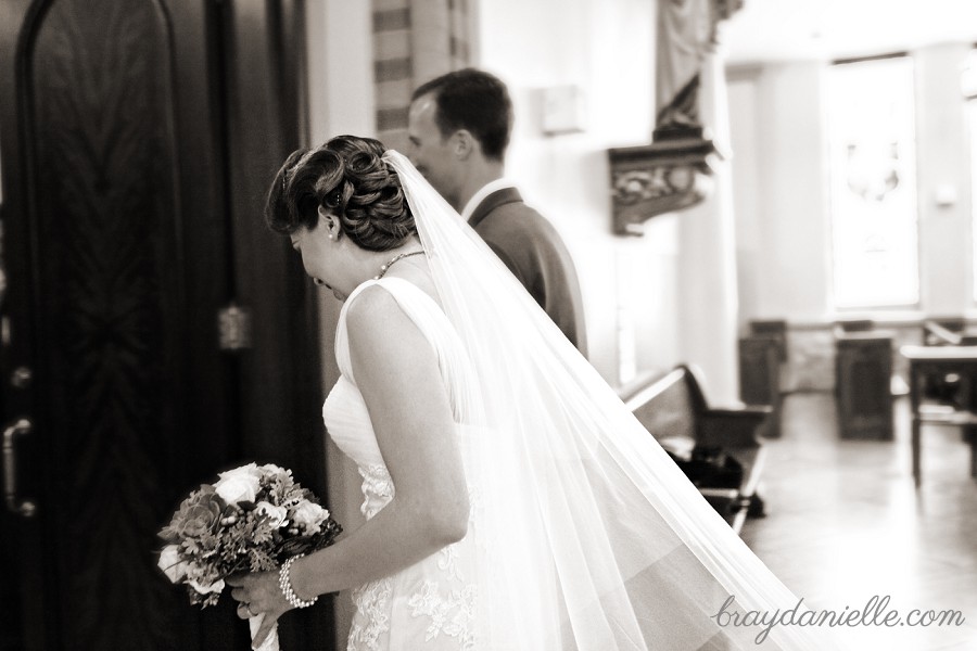 bride and groom exit