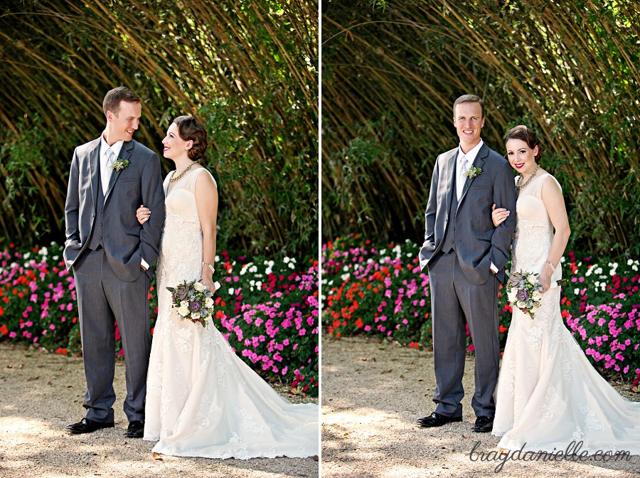 Bride and groom full length portrait