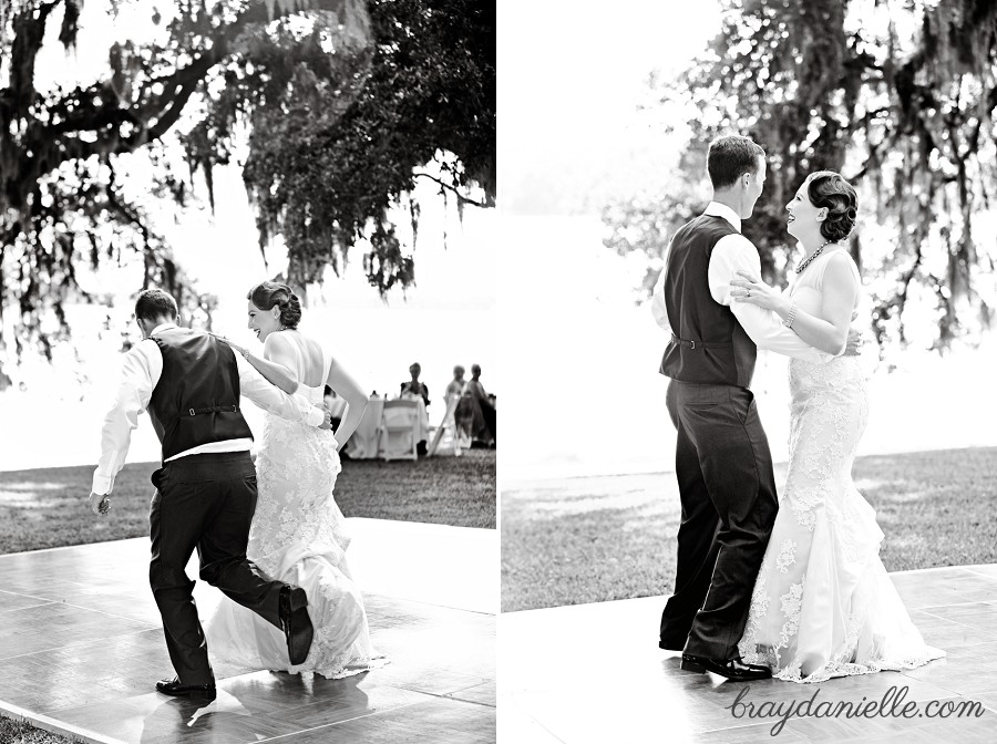 Bride and groom first dance