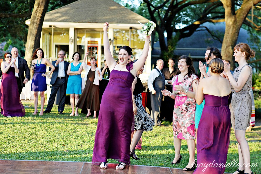 Catching the bouquet