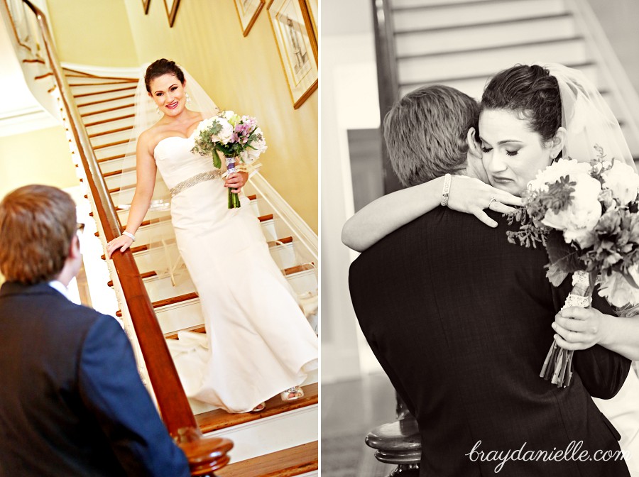 Bride and groom first look