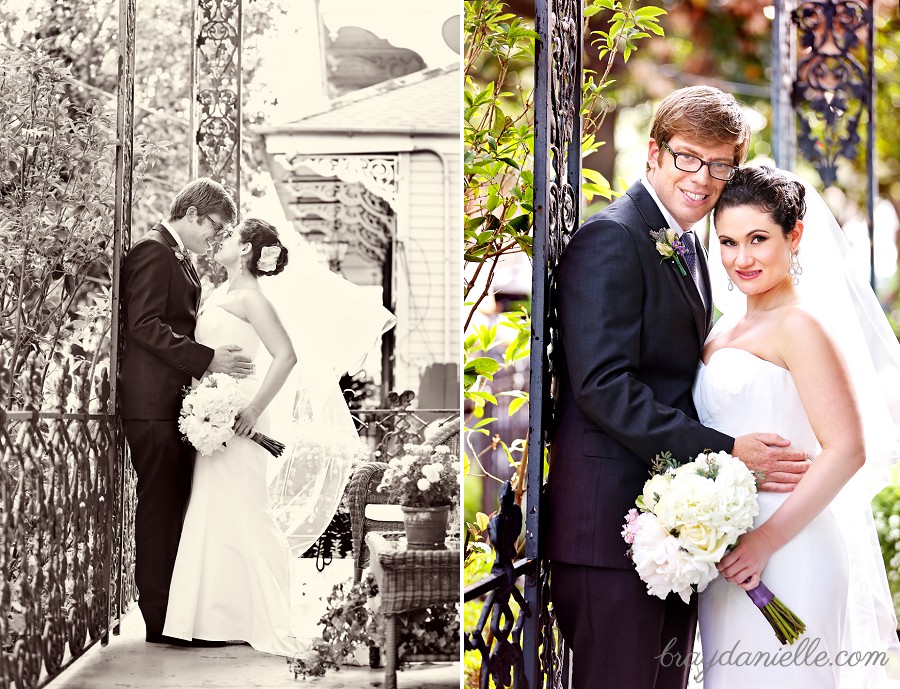 Bride and groom posed photos outdoor