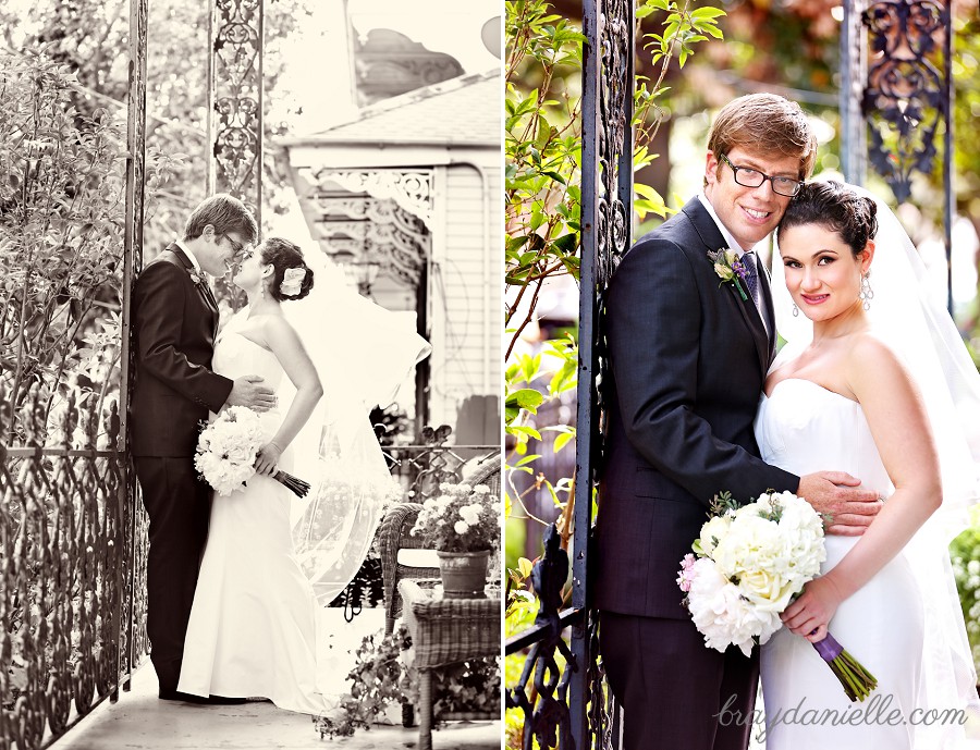 Bride and groom posed photos outdoor