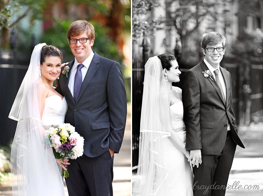 Daytime outdoor portraits of bride & groom