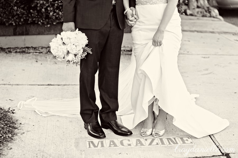 Bride and groom on magazine street