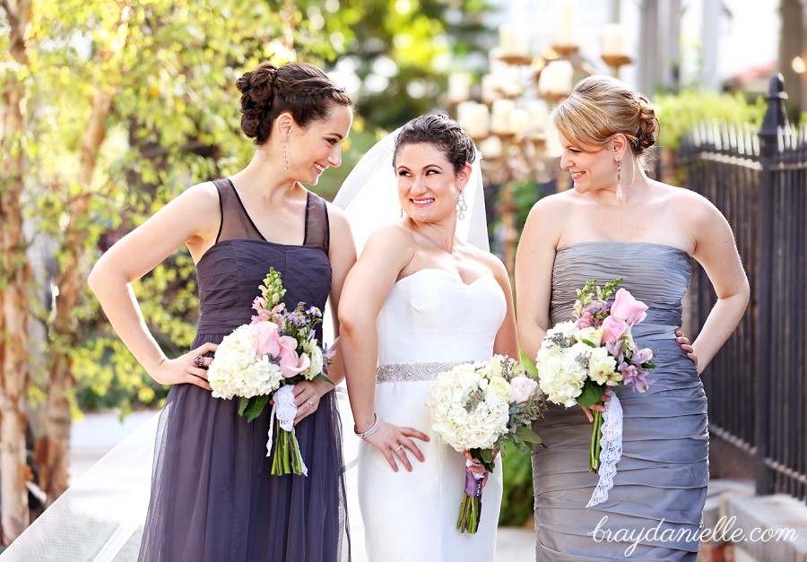 bride and two bridesmaids