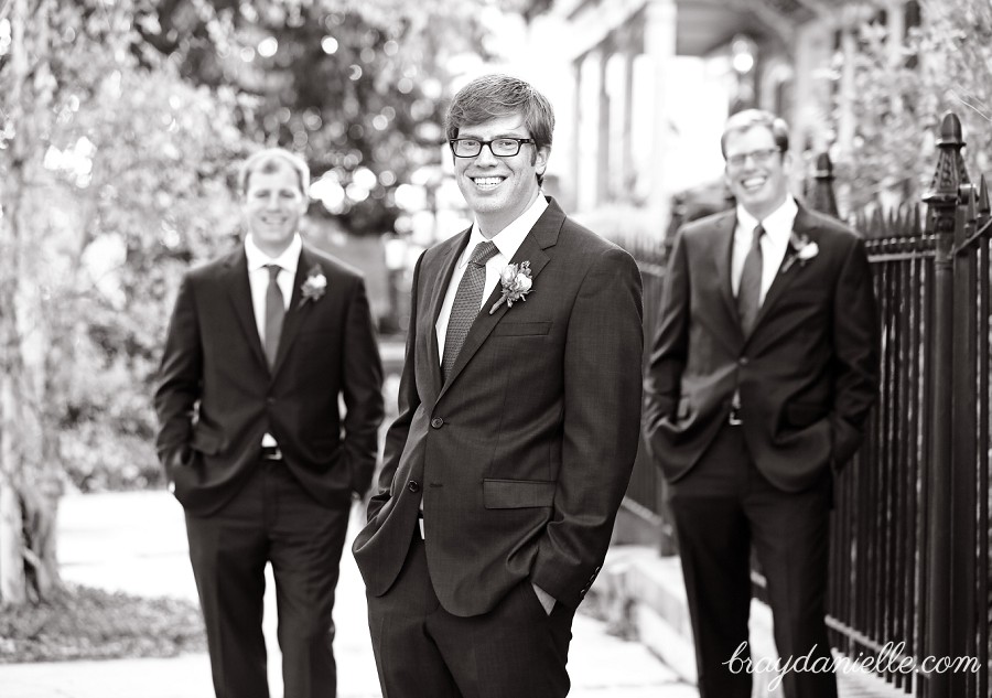 Groom and two groomsmen