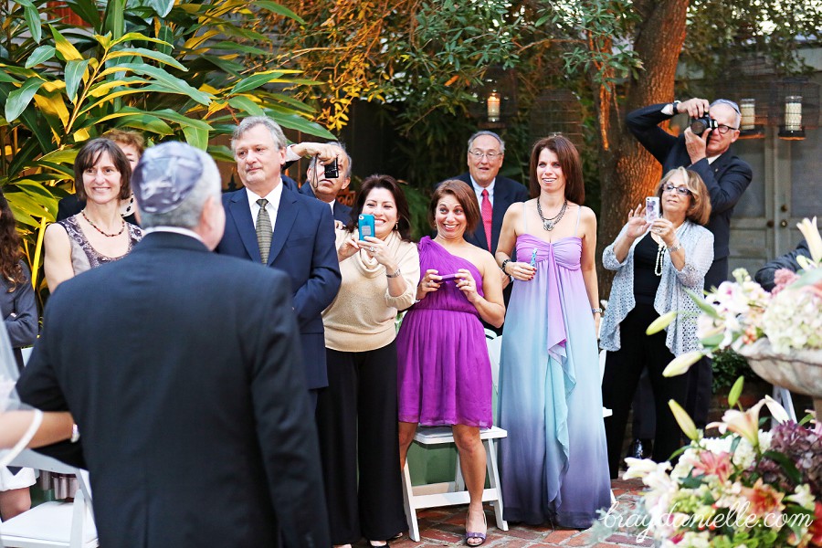 wedding guests taking pictures
