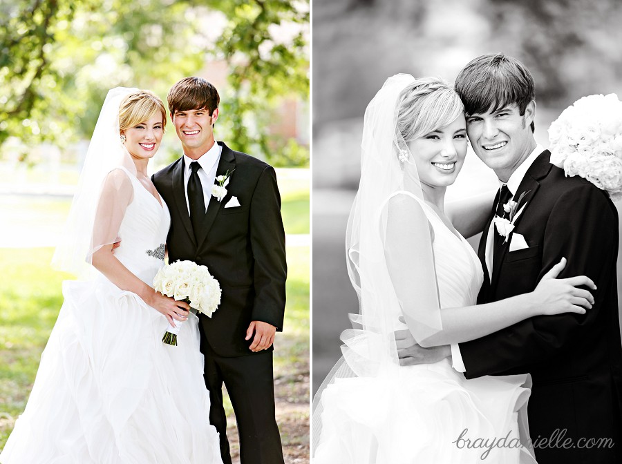 Outdoor bride and groom portrait