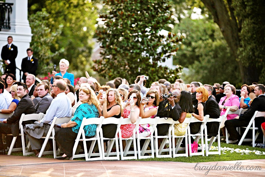 wedding guests taking photos