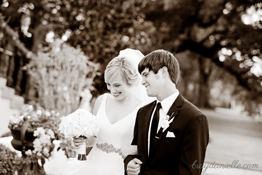 happy bride and groom