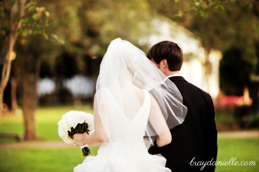 bride and groom walking