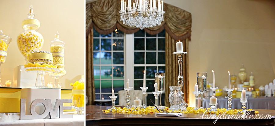 yellow wedding reception decor