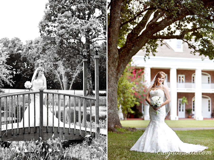 bridal portraits on bride and in front of plantation by Bray Danielle Photography 