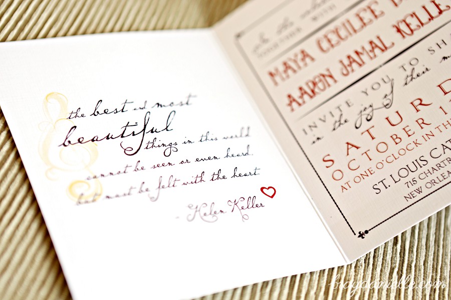 Wedding inviaton with quote