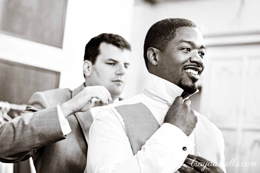 Groom getting ready