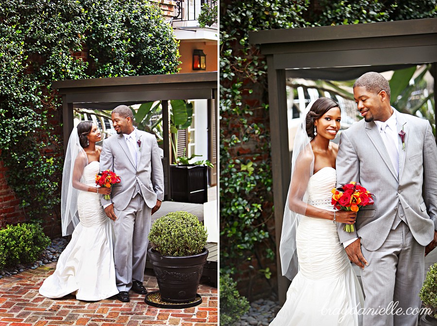 daytime bride and groom portrait