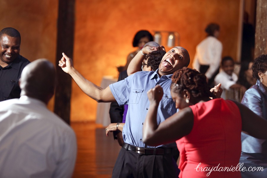 Wedding guest dancing