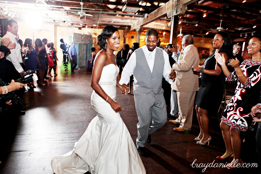 bride and groom dancing at reception