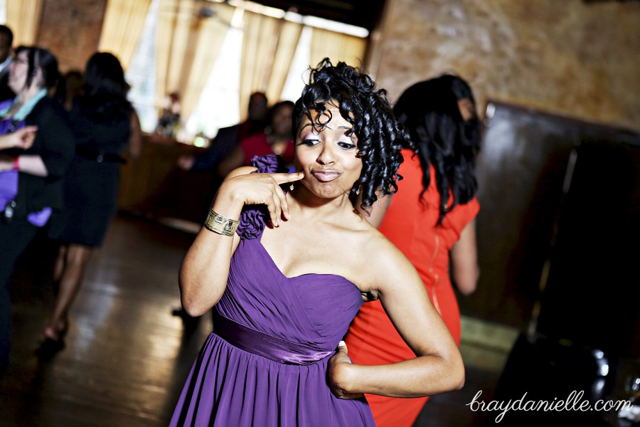 purple bridesmaid gown