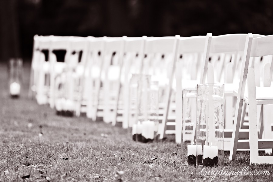 White chairs wedding ceremony