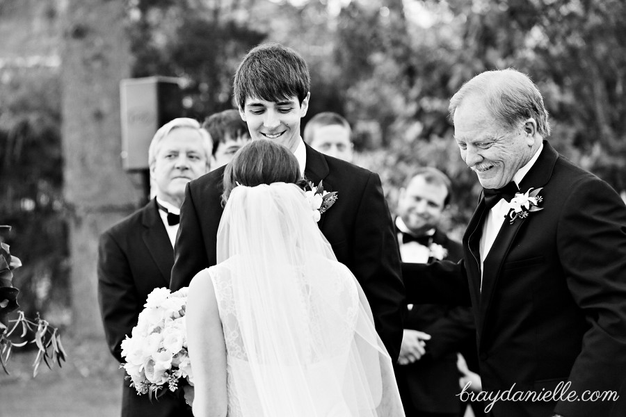 Dad giving bride away