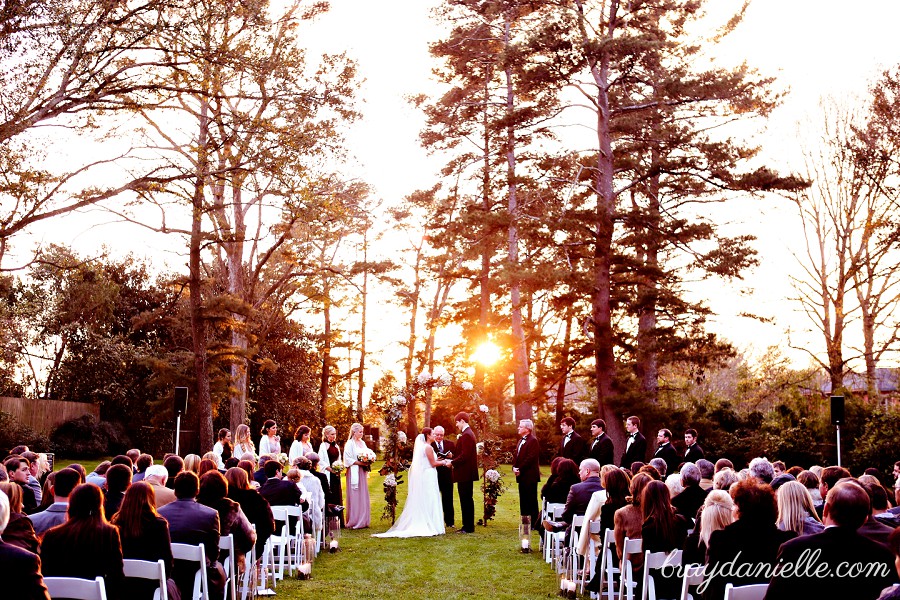 Romantic wedding at sunset