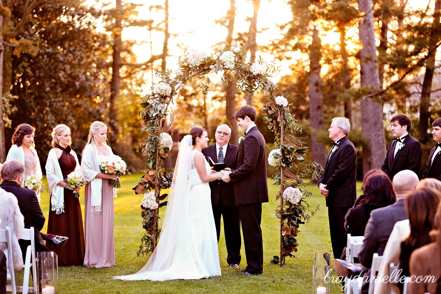 Sunset at wedding ceremony