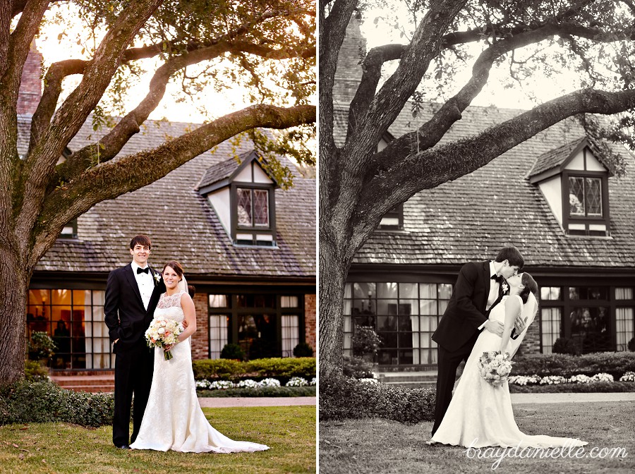 Bride and groom portrait under tree