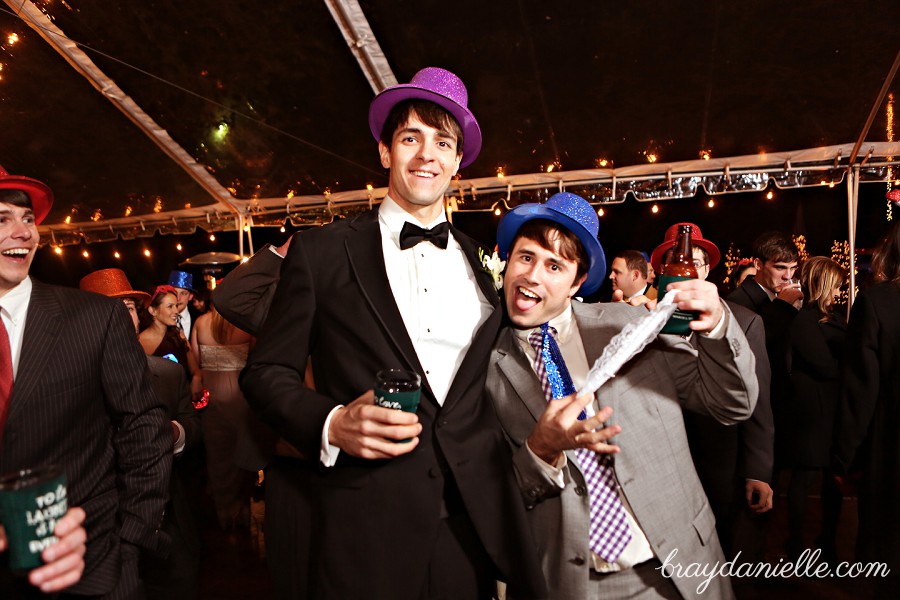 Groom at wedding reception