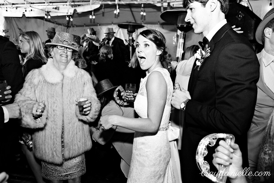 bride and groom at reception