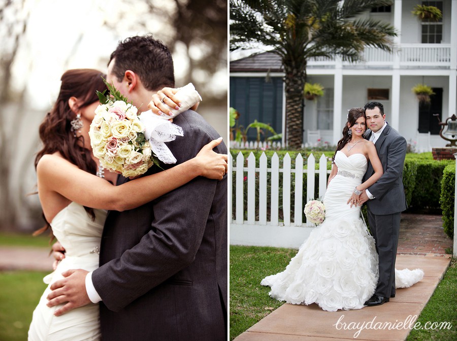 outdoor bride and groom portrait