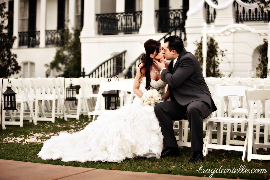 romantic bride and groom portrait