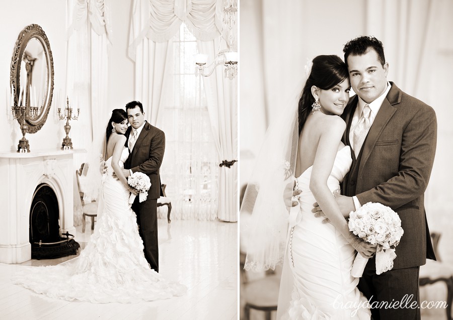 beautiful indoor bride and groom photos