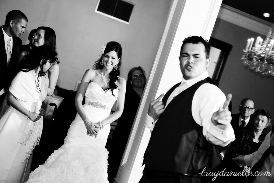 bride and groom candid