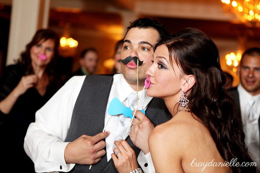 Wedding moustache + pink lips