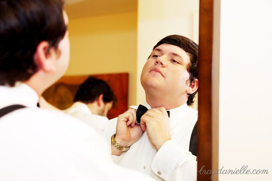 Groom getting ready