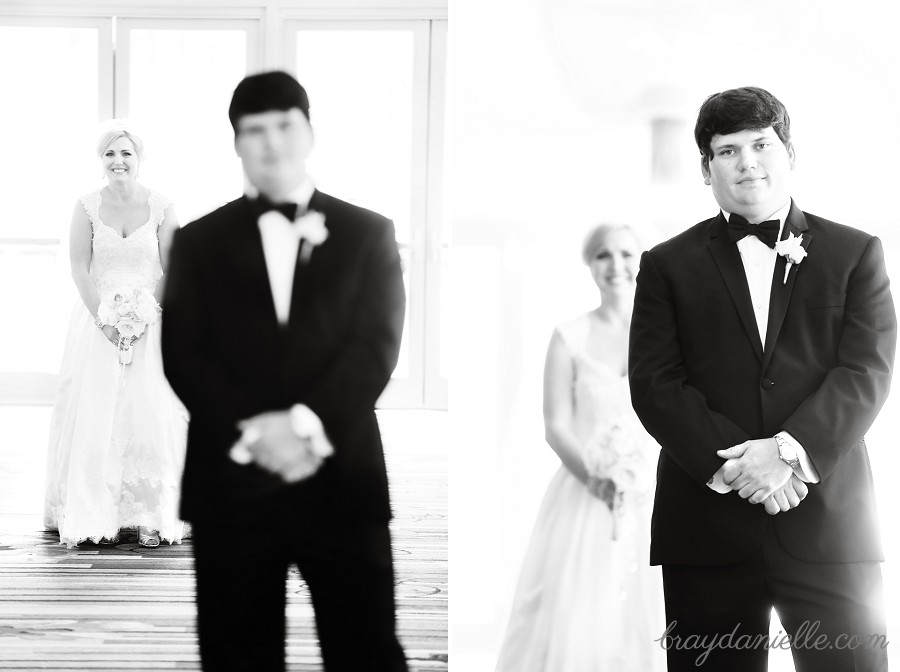 First Look, wedding by Bray Danielle Photography at the Renaissance Hotel in Baton Rouge