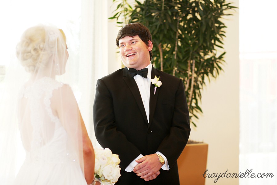Bride and Groom's First Look, wedding by Bray Danielle Photography at the Renaissance Hotel in Baton