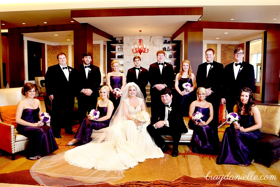 High end wedding party portrait, wedding by Bray Danielle Photography at the Renaissance Hotel
